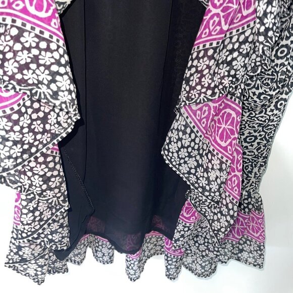 Sante' Classics Vintage Tunic Mini Dress One Size Black Nouveau Boho Tassel Tie - Picture 6 of 12